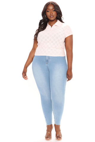 Soho Super Stretch High Rise Jeggings - Light Blue Wash