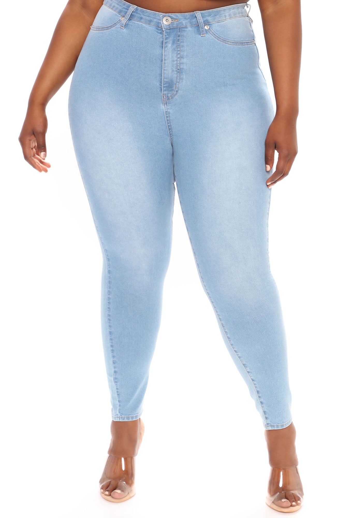 Soho Super Stretch High Rise Jeggings - Light Blue Wash