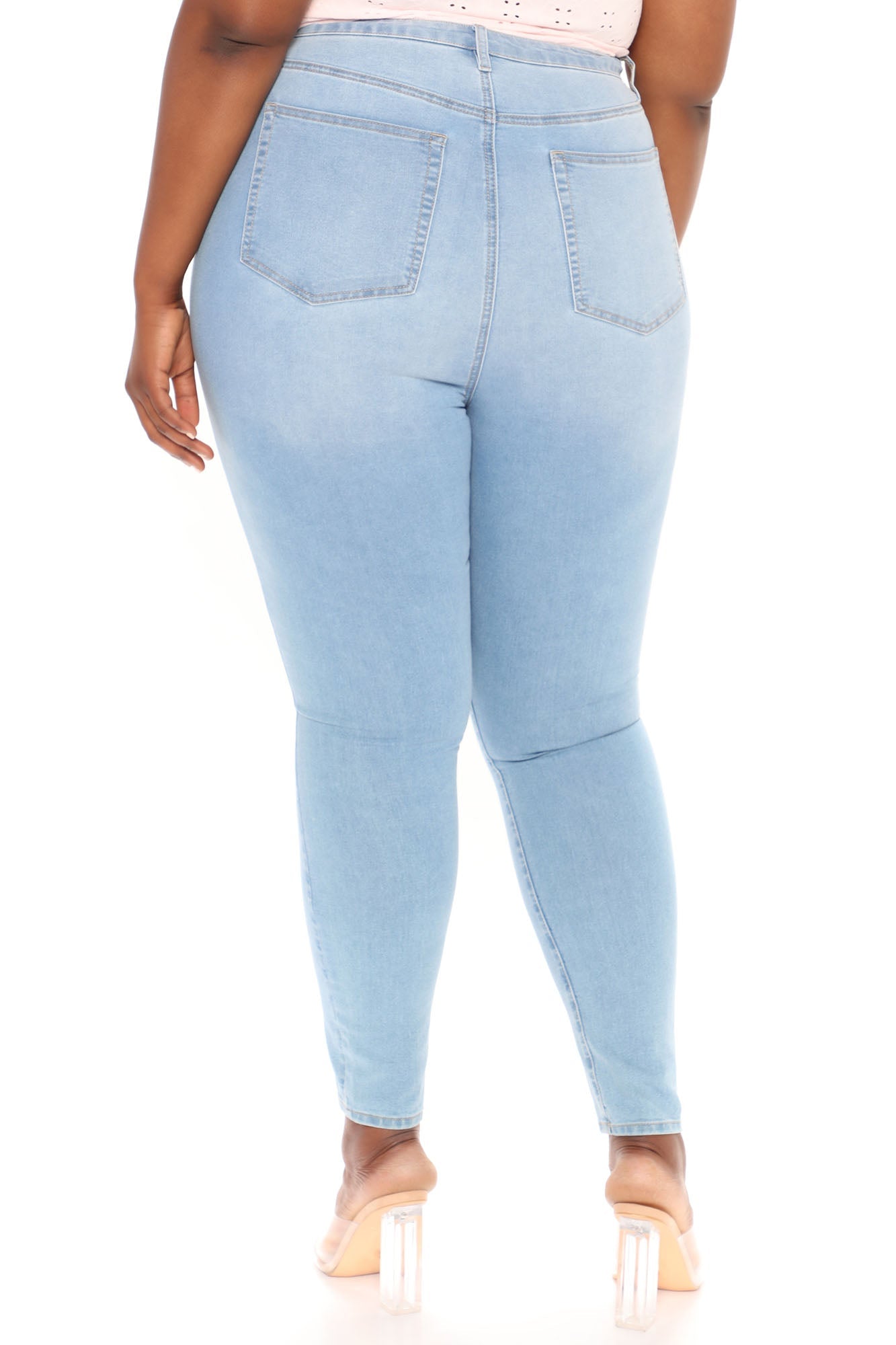 Soho Super Stretch High Rise Jeggings - Light Blue Wash