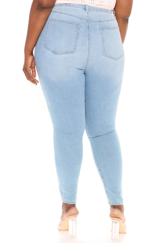 Soho Super Stretch High Rise Jeggings - Light Blue Wash