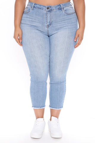 Stir It Up Ankle Jeans - Light Blue Wash