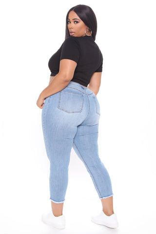 Stir It Up Ankle Jeans - Light Blue Wash