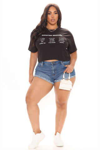 What A Throwback Cheeky Stretch Denim Shorts - Dark Wash