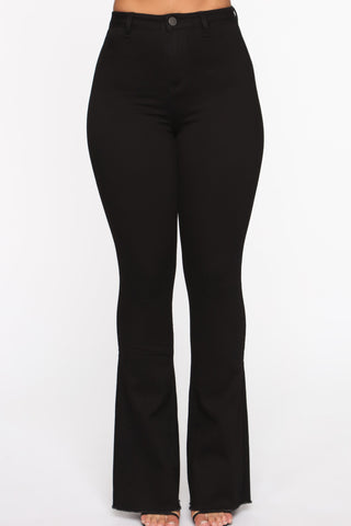 Valentina High Rise Flare Jeans - Black