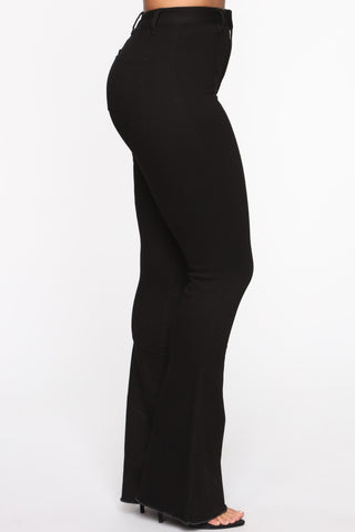 Valentina High Rise Flare Jeans - Black