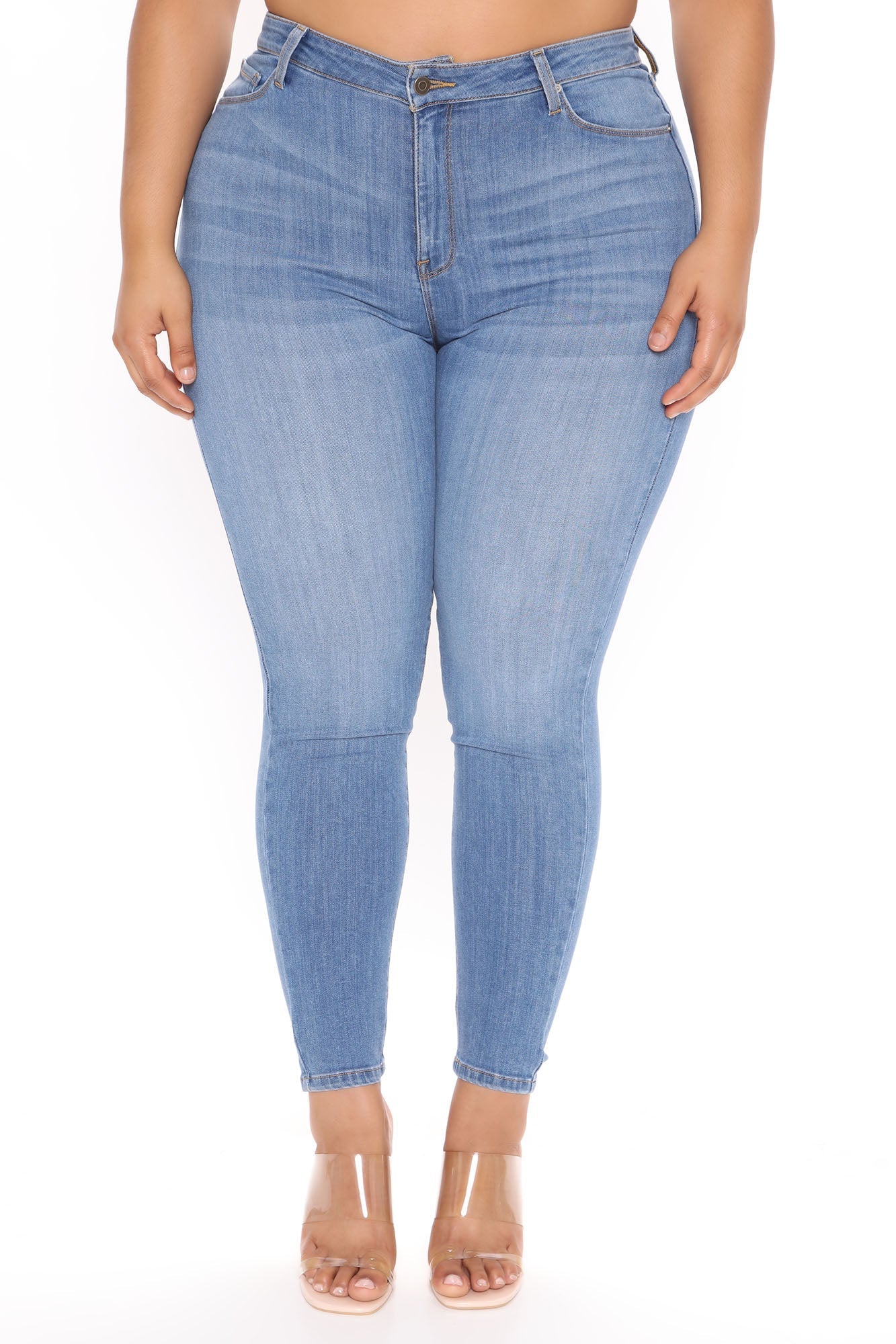 Sought After Luxe Super Stretch Skinny Jeans - Medium Blue Wash