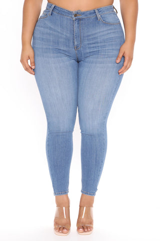 Sought After Luxe Super Stretch Skinny Jeans - Medium Blue Wash