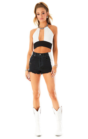 TITANIA SIDE INSERT DENIM SHORTS