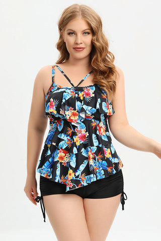 (L-5XL) Tankini-Badeanzug in Übergröße