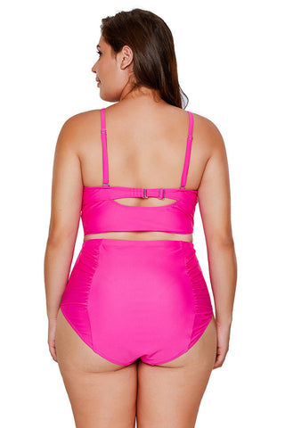 (M-3XL) Cross-Chest Tankini Set