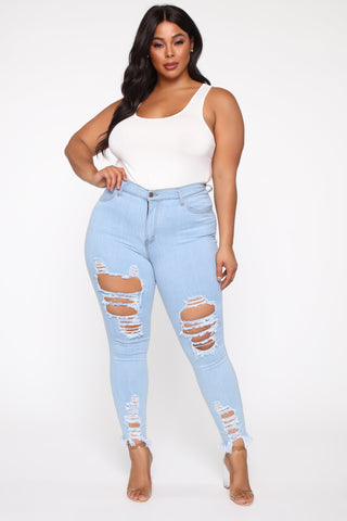 Tell Your Boy Bye Jeans - Light Blue Wash