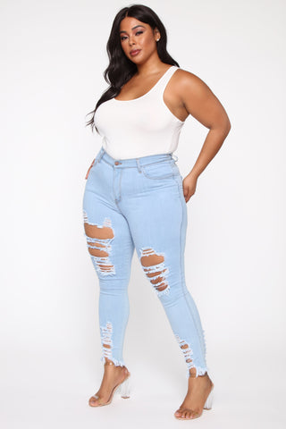 Tell Your Boy Bye Jeans - Light Blue Wash