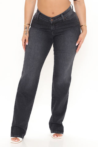 V Nice To Meet You Straight Leg Jeans - Black