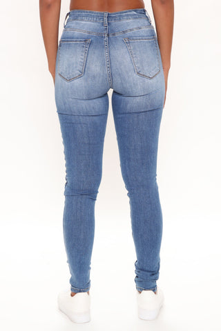 Tall Stay In Line Mid Rise Skinny Jeans - Medium Blue Wash