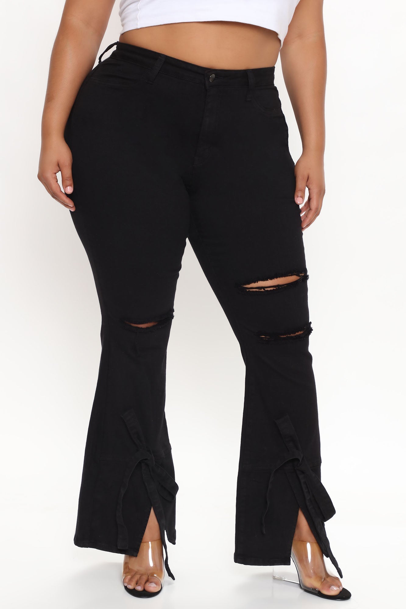 Tied To Let Ya Know Ripped Jeans - Black – Orro Shop