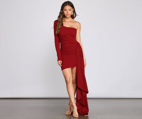 Emily – Asymmetrisches Minikleid mit One-Shoulder-Träger und Plissee