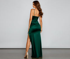 Sienna High-Slit Ruched Formal Dress