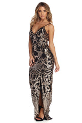 Sierra Formal Sequin Scroll Dress