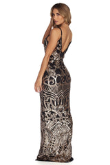 Sierra Formal Sequin Scroll Dress