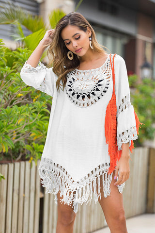 Tassel Loose Style Beach Cover Up