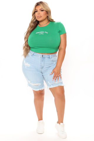 Switch It Up Bermuda Short - Light Blue Wash