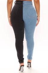 Two Tone For What Sculpting Skinny Jeans - Blue/combo