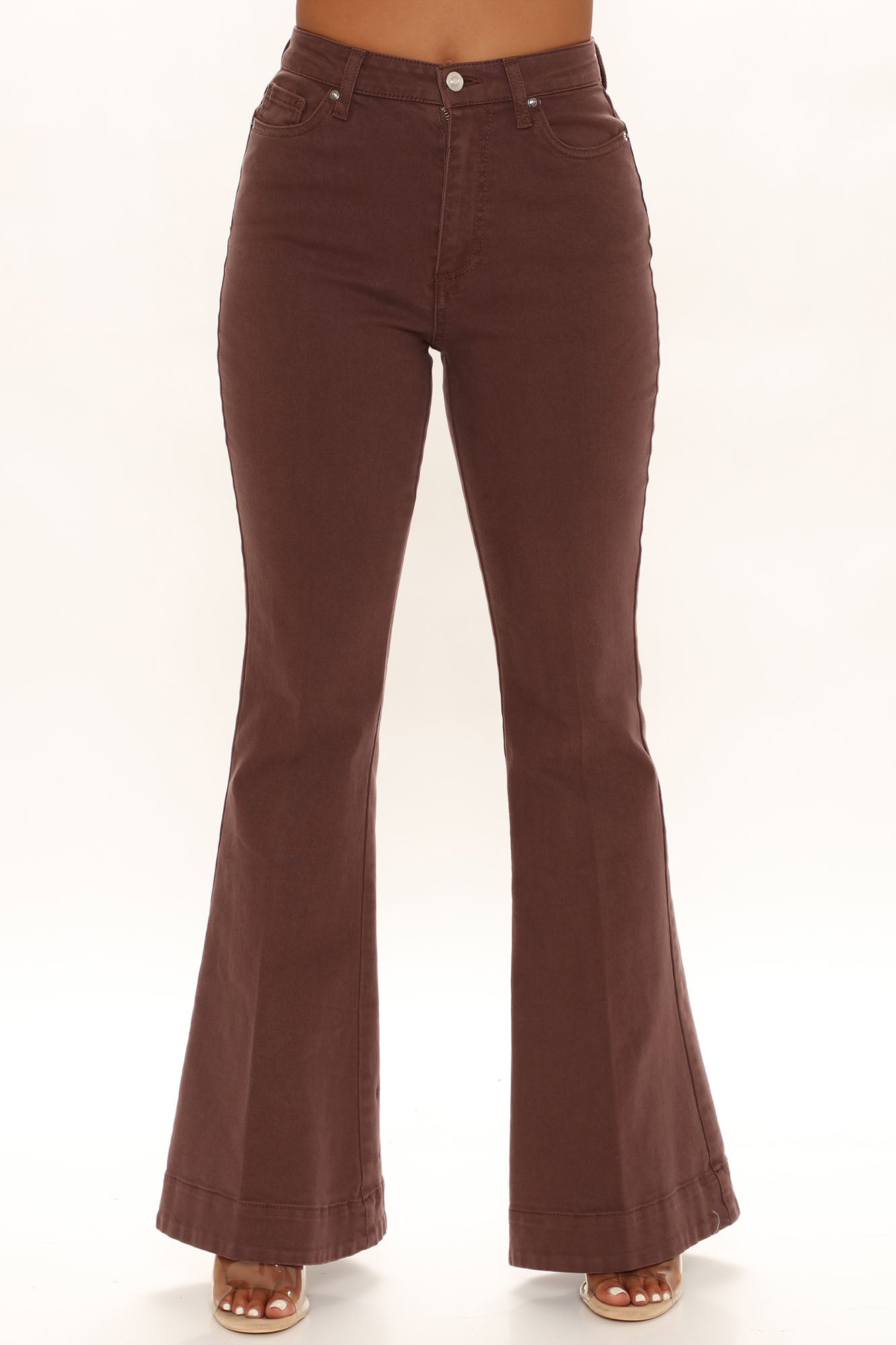 South Of France Trouser Flare Jeans - Chocolate