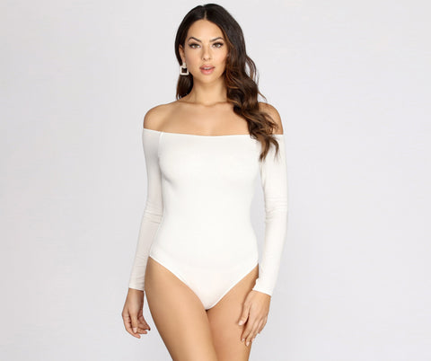 Simple Style Off The Shoulder Bodysuit