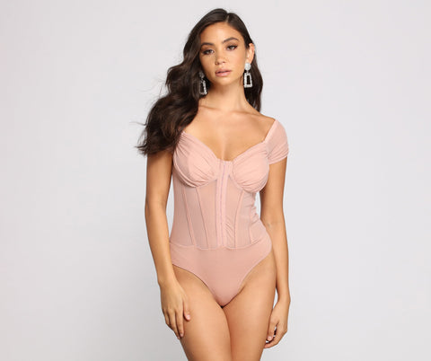 So Chic Mesh Bustier Bodysuit