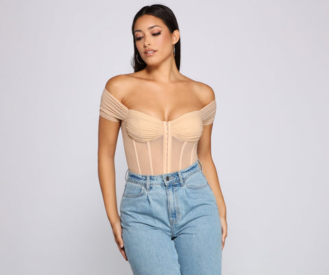 So Chic Mesh Bustier Bodysuit