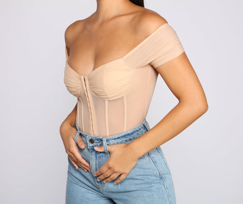 So Chic Mesh Bustier Bodysuit