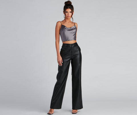 Sleek And Fab Satin Crop Top