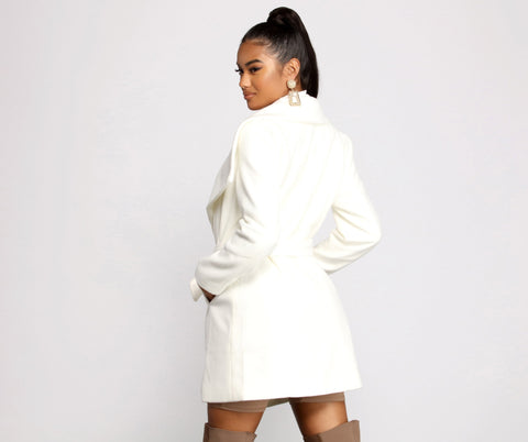 So Fab Fleece Belted Trench Coat