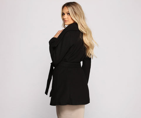 So Fab Fleece Belted Trench Coat