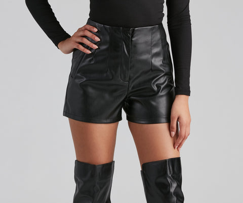 Sleek Look Faux Leather Shorts