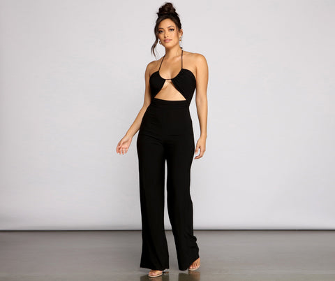 Sleek And Sultry Halter Jumpsuit