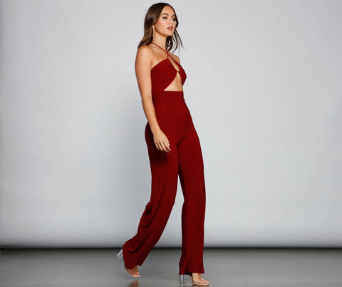 Sleek And Sultry Halter Jumpsuit