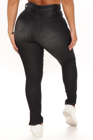 Tell Slit Like It Is Skinny Jeans - Black