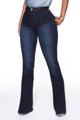 Valentina High Rise Flare Jeans - Dark Denim