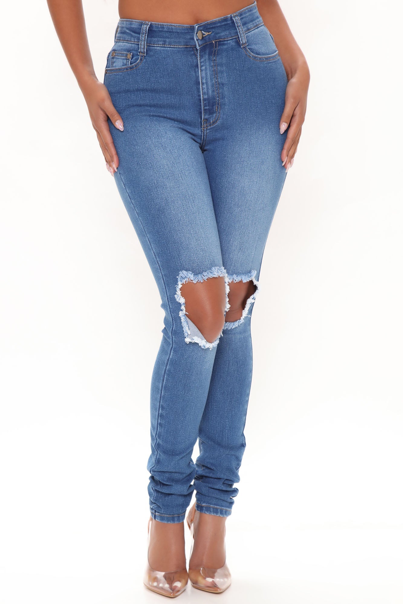 Tall Distracted High Rise Jeans - Medium Blue Wash