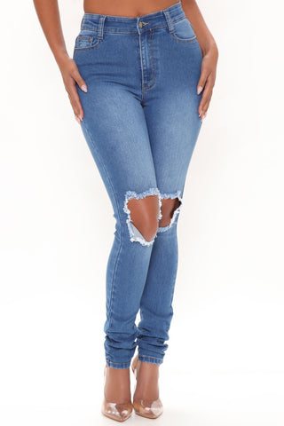 Tall Distracted High Rise Jeans - Medium Blue Wash