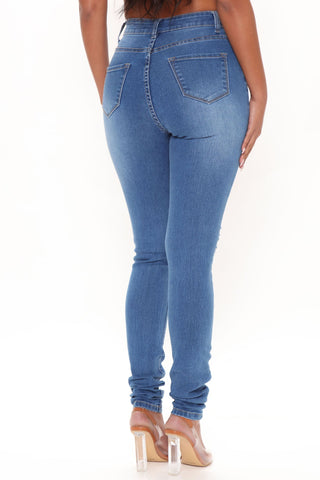 Tall Distracted High Rise Jeans - Medium Blue Wash
