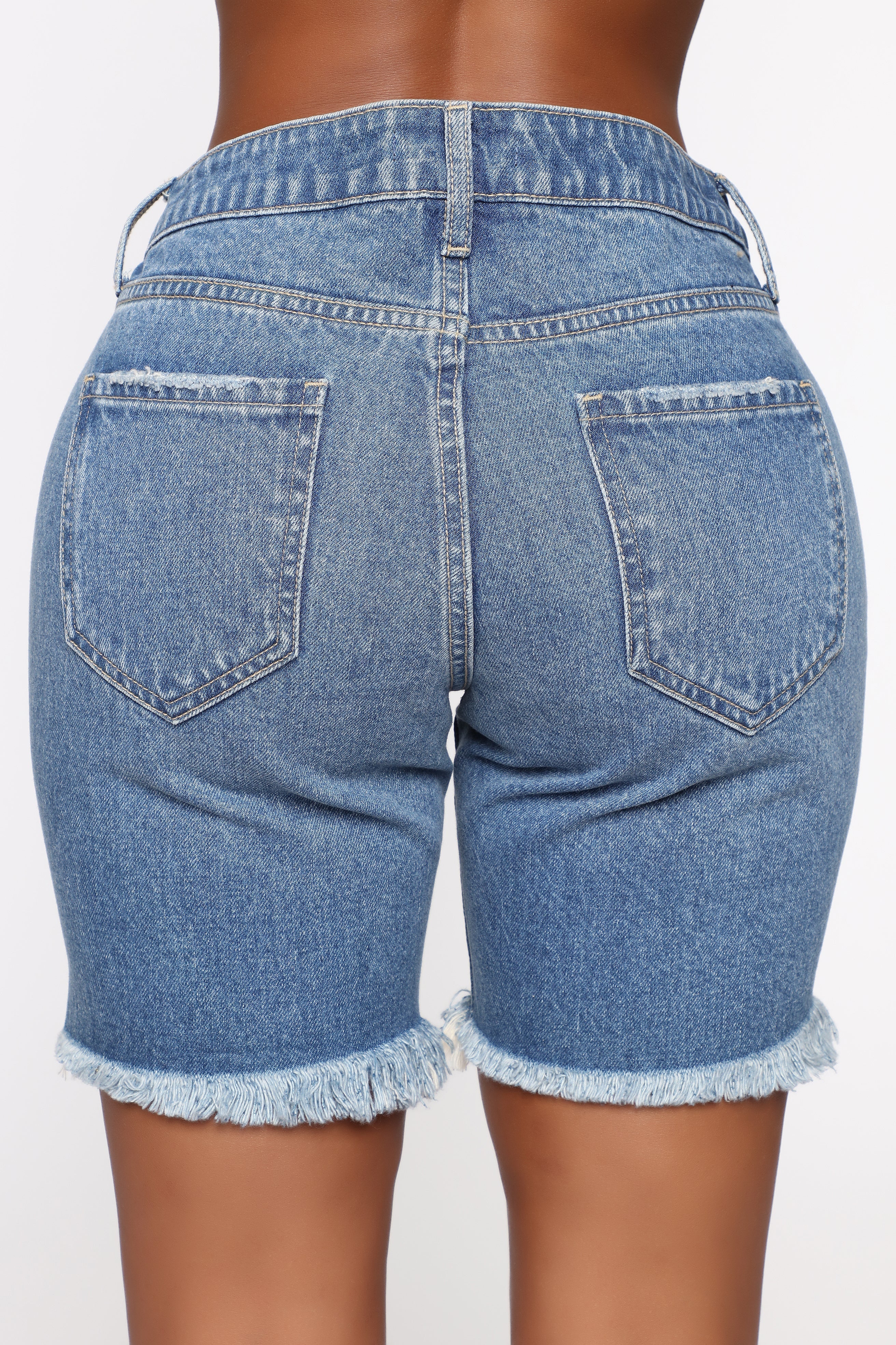 This Time Around Bermuda Shorts - Medium Blue Wash