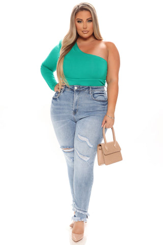 Sydney Sunshine Fray Hem Skinny Jeans - Medium Blue Wash