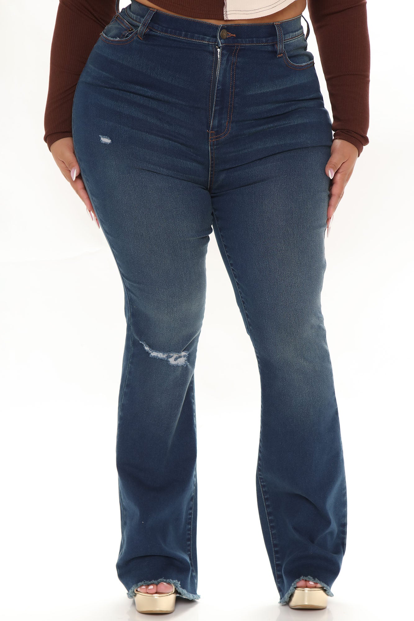 Super Compression Stretch Flare Jeans - Dark Wash