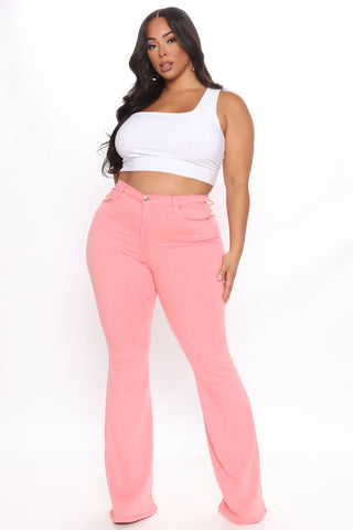 Tall Santorini Super Stretch Flare Jeans - Pink