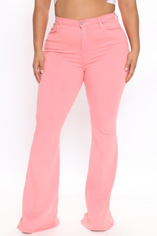 Tall Santorini Super Stretch Flare Jeans - Pink
