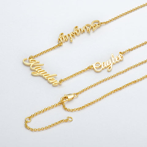 Three Names Concatenated Customized Necklace