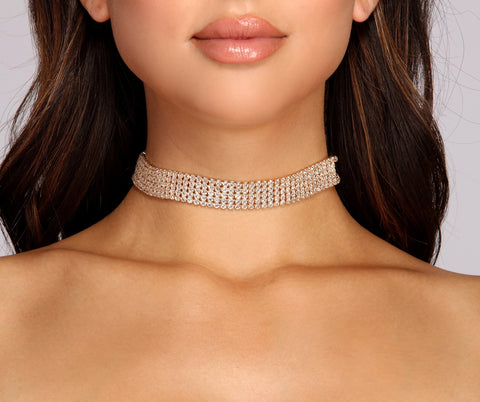 Simple Glam Rhinestone Choker