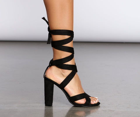 Lace Up Block Heels